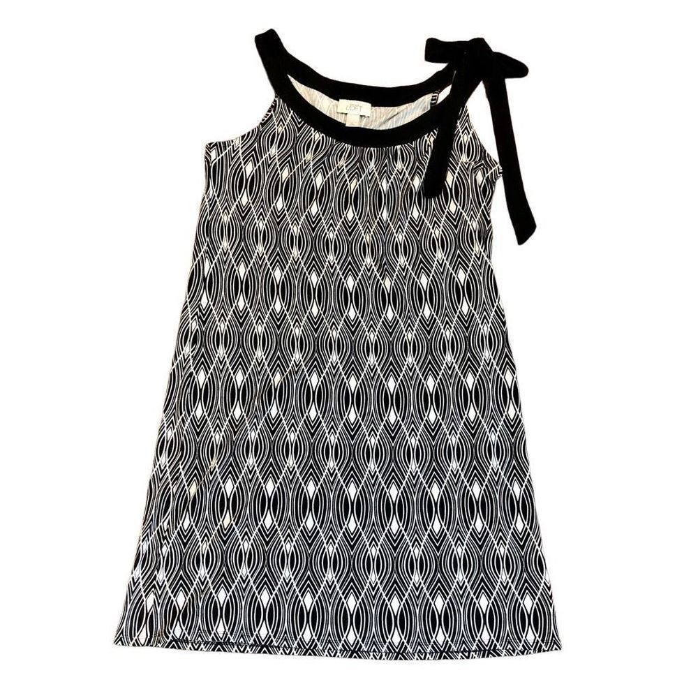 LOFT Women’s Black White Geometric Dress Medium